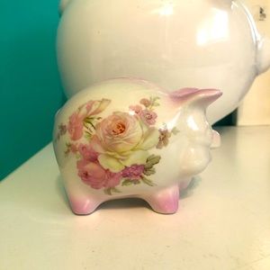 Old Foley floral piggy bank